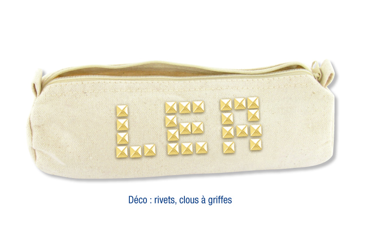 Trousse en coton naturel avec fermeture zippée