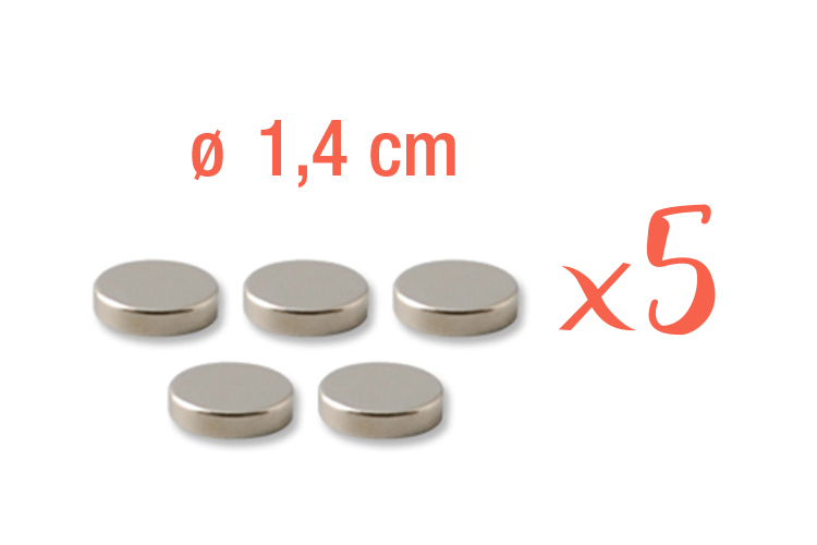 Set de 5 aimants Néodyme adhésifs - 19,1 x 1,5 mm
