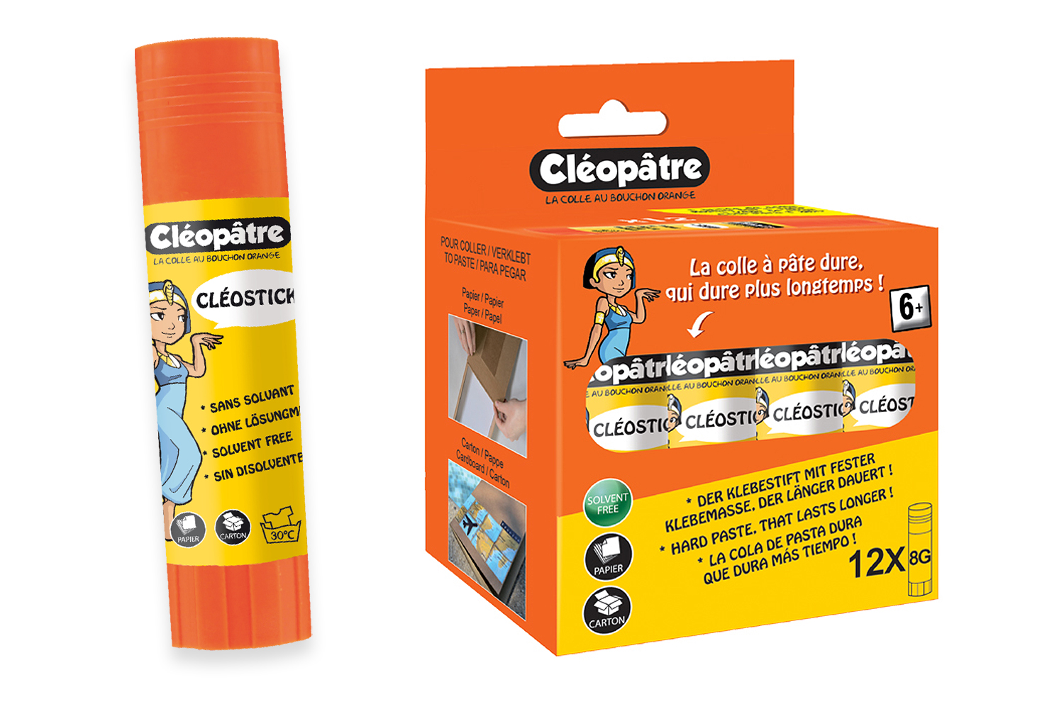 Bastoncini Colla Cleostick Marine – Confezione Da 2 Da 15g – Colore Bluastro – Presa Ritardata Per Bambini