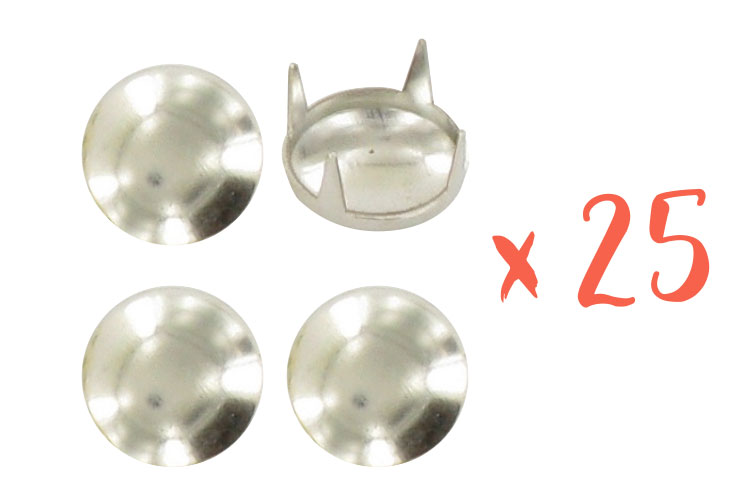 Rivets,Clou rond plat à 4 griffes 3mm 10mm 100 pièces, Rivet de perle pour  capuchon de vêtement- Type 100pcs 9mm Silver - Cdiscount Bricolage