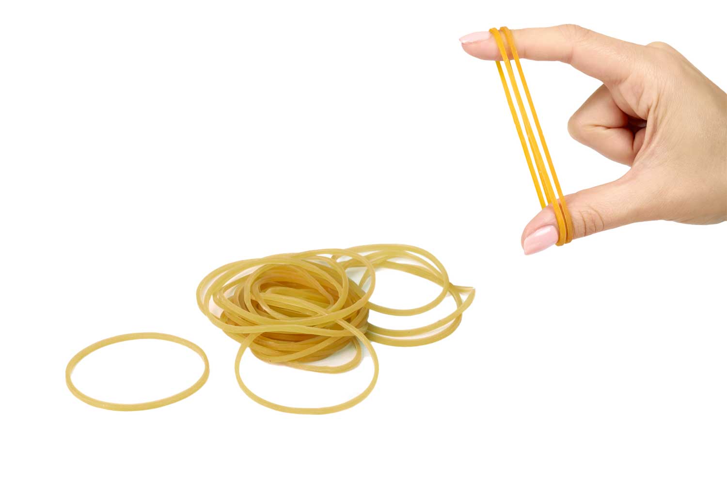 Lot D'élastiques En Caoutchouc 60 Mm - Poids Net 190 G (~550 Pièces) - Beige - Fournitures Bureau/bricolage