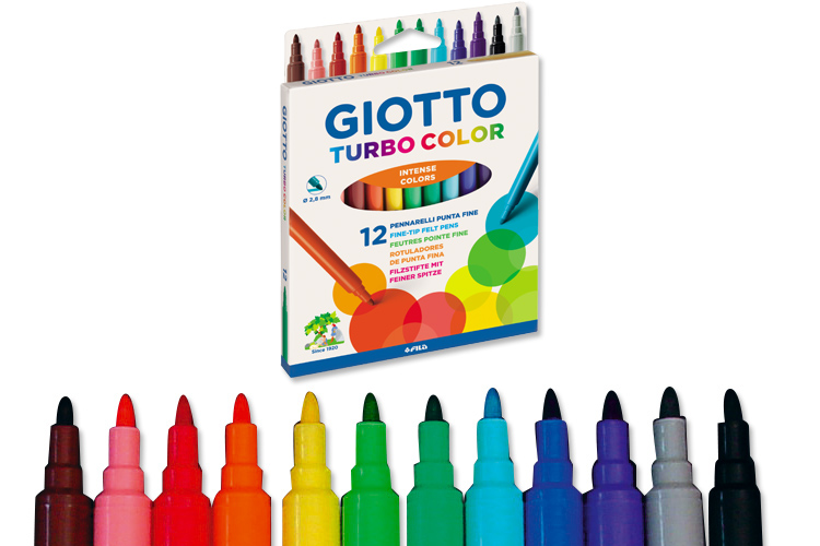 Feutres Giotto Turbo Color - Pointe moyenne - Feutres pointes moyennes - 10  Doigts