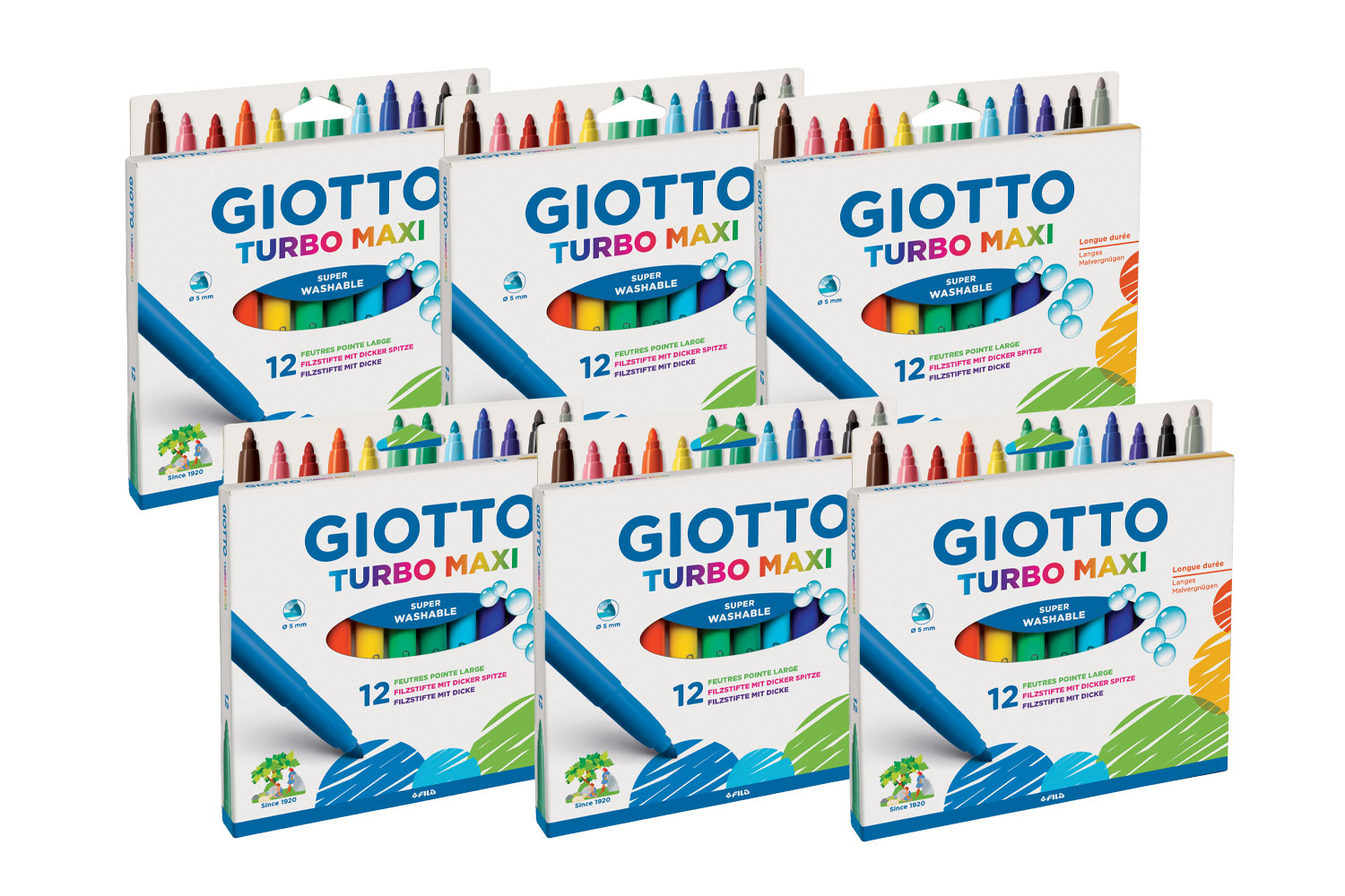 48 Feutres pointe large GIOTTO couleurs vives et intenses : Chez  Rentreediscount Fournitures scolaires