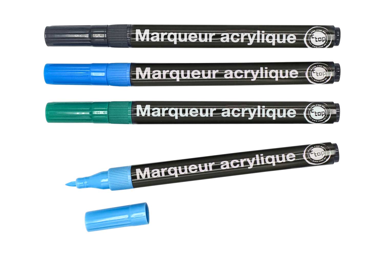 Tooli-Art Lot de 24 marqueurs de peinture acrylique fluo fluo 0,7 mm extra  fin 3 mm moyen -  France