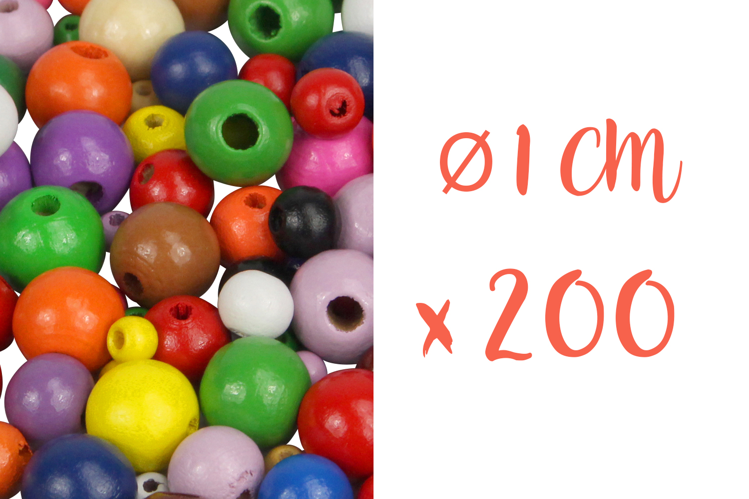 200 6 mm pièces de bois rond perles assorties couleur en bois pour À faire soi-même Jewelry Making 