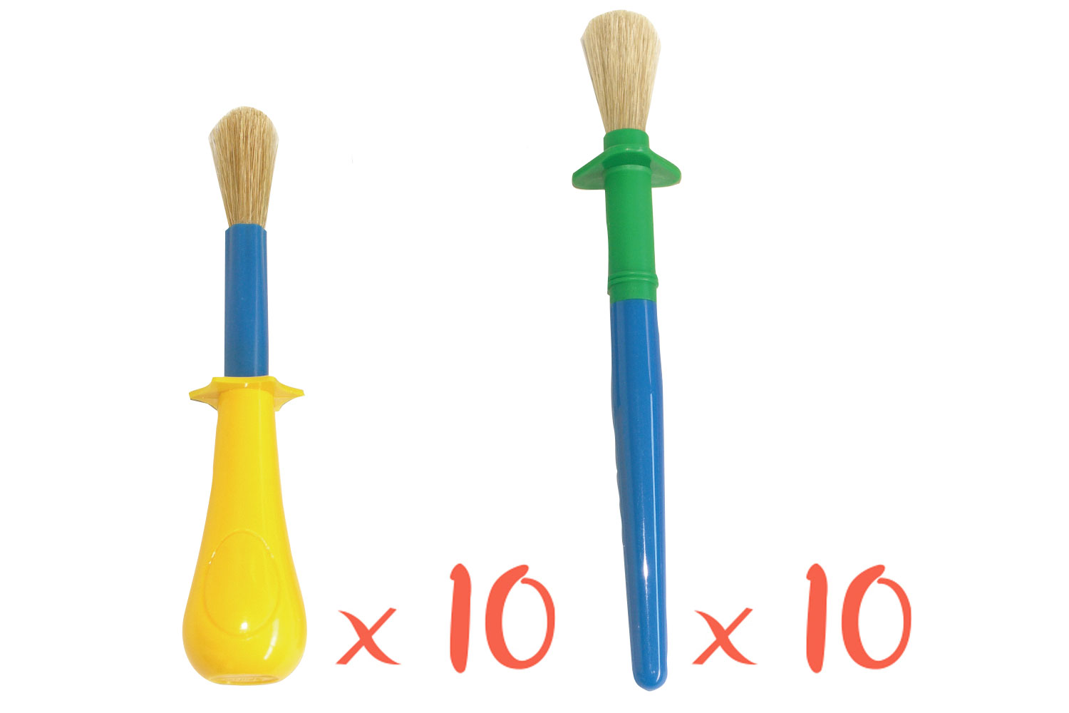 Pinceaux à Peinture Pour Enfants Et Adultes - Lot De 4, Manche Bois Ergonomique - Pour école, Loisirs Créatifs, Dessin, Coloriage