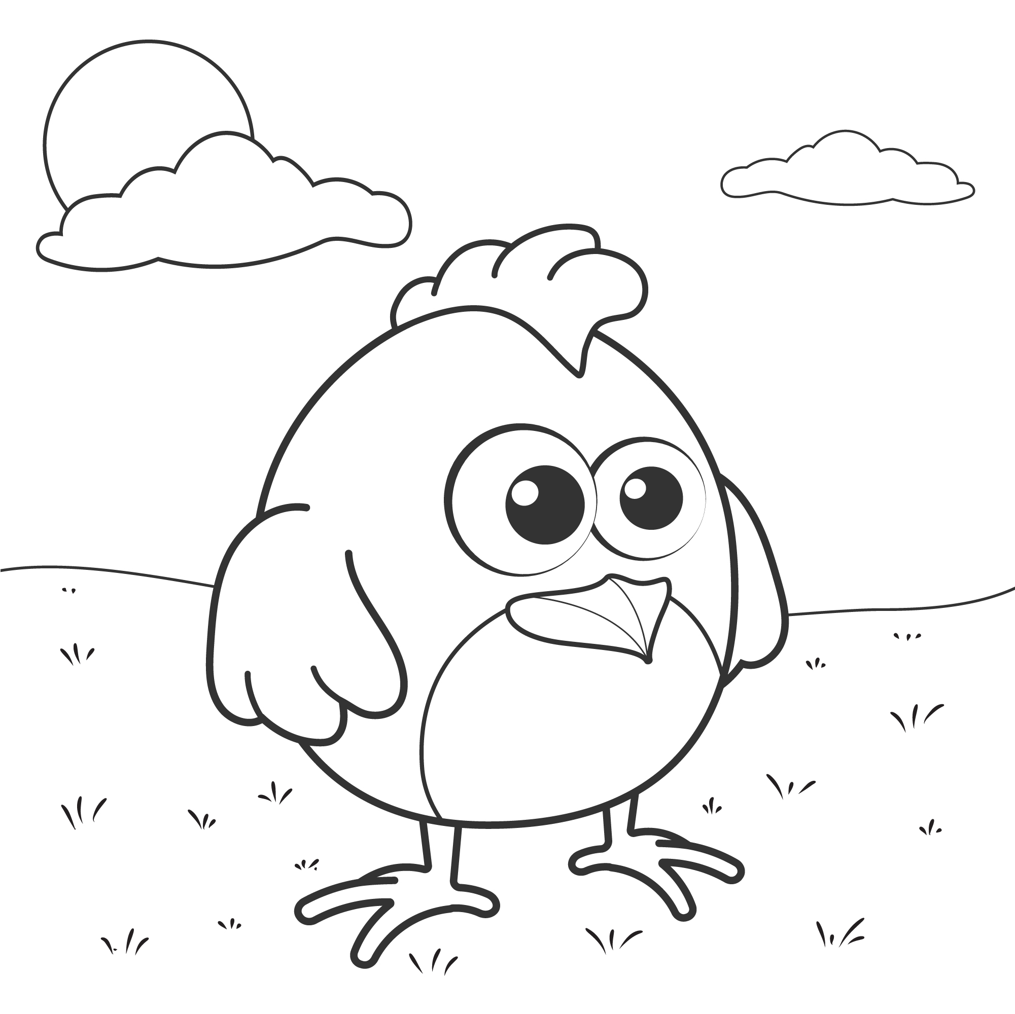 Coloreless Coloriage à imprimer : - Coloriages animaux : Poule 12 - 10doigts