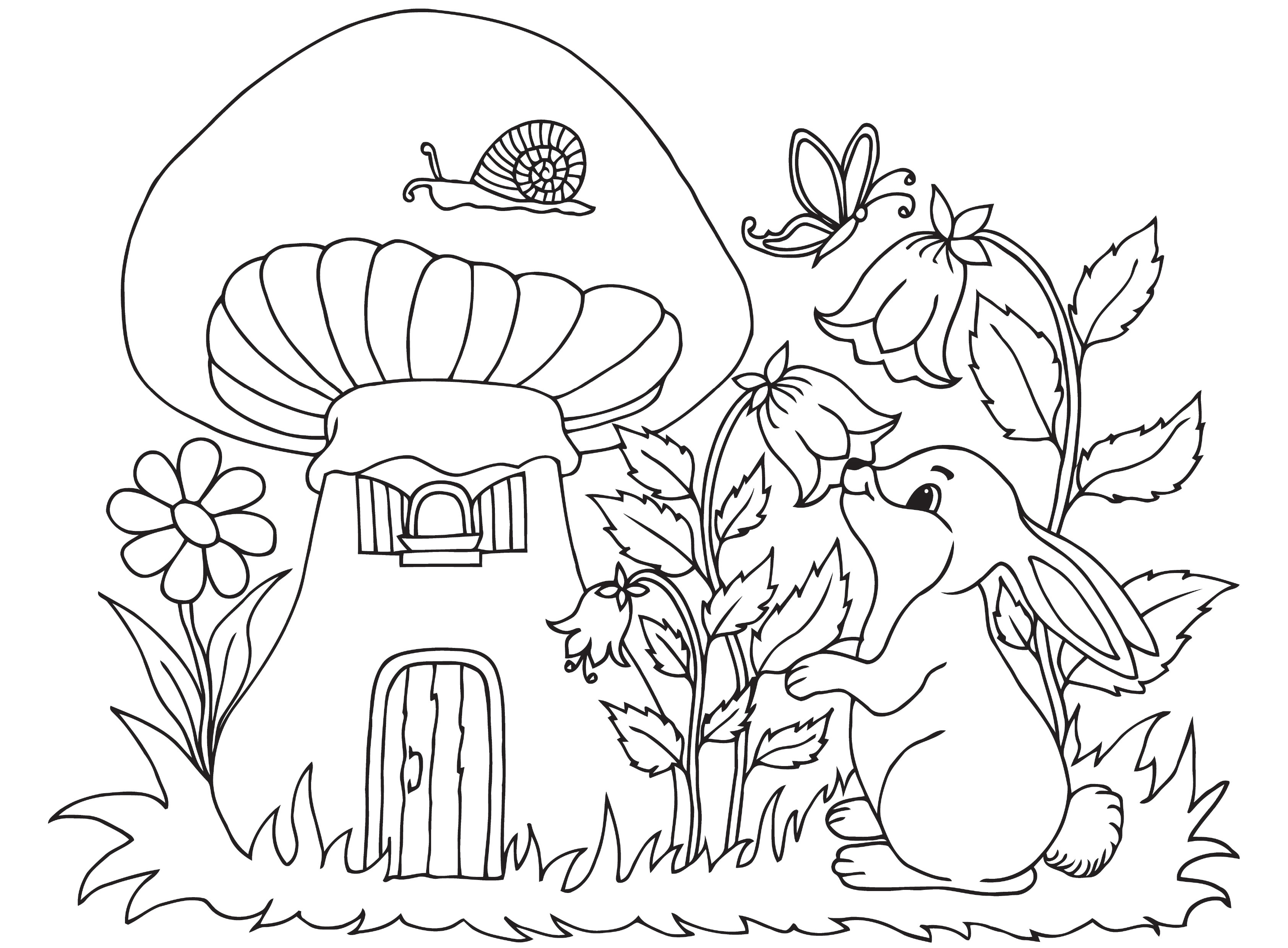 Dessin Animaux De La Forêt Facile Coloriage - Coloriages animaux : Animaux-foret7 - 10 Doigts