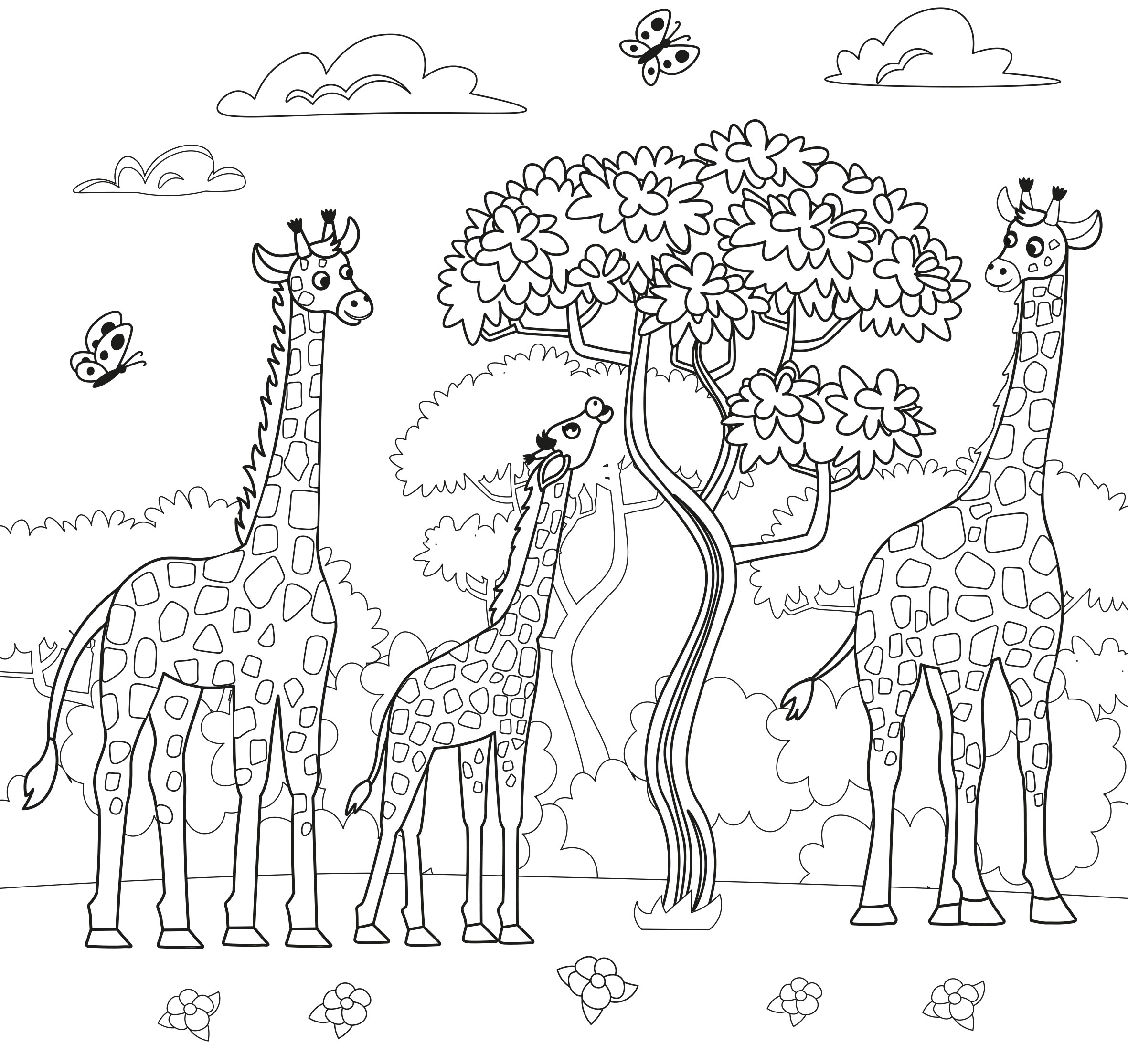 Coloriage à imprimer - Coloriages animaux : Animaux-savane12 - 10 Doigts