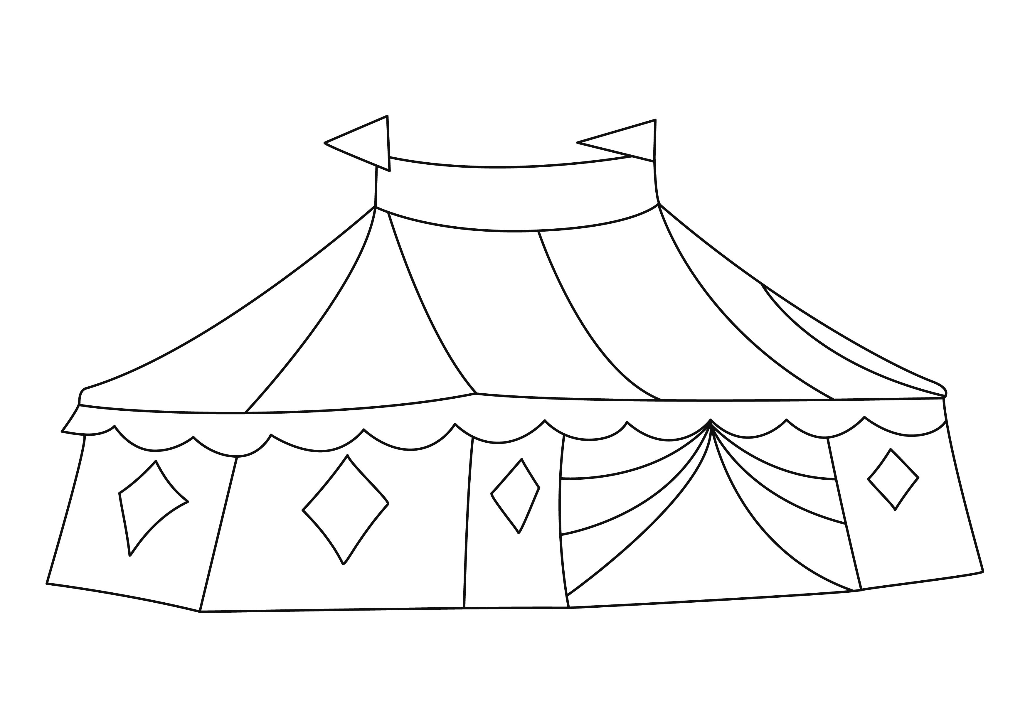 Mot Lié Au Cirque En 7 Lettres Coloriage - Coloriages cirque : Chapiteau 01 - 10 Doigts