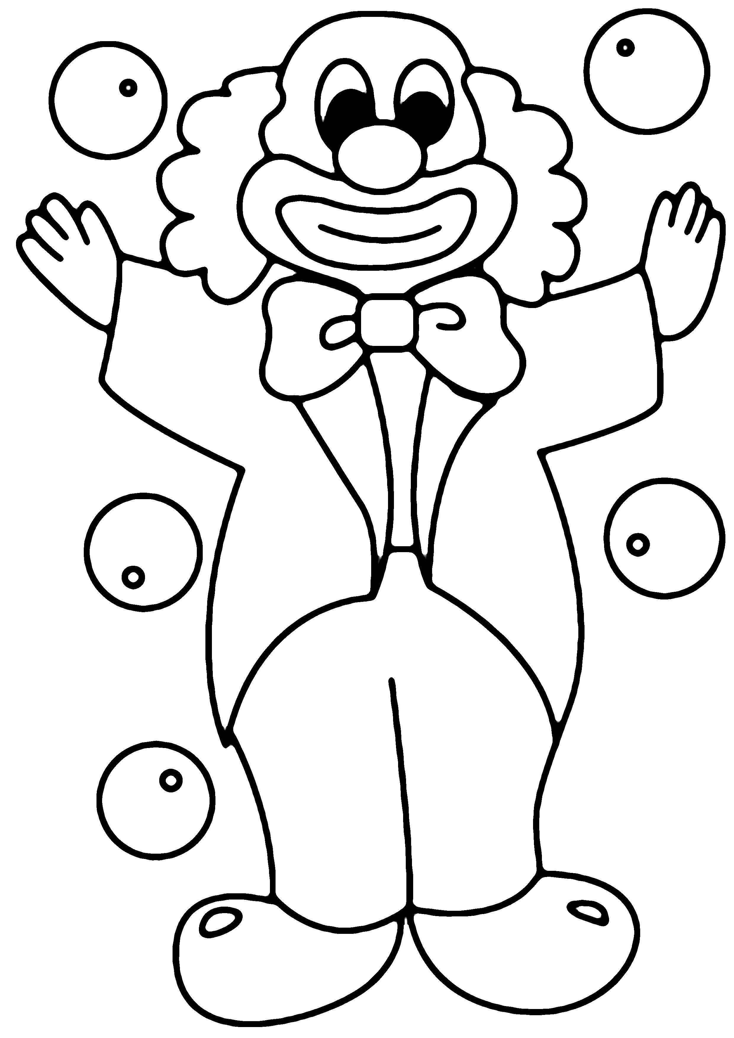 Mot Lié Au Cirque En 7 Lettres Coloriage - Coloriages cirque : Clown 06 - 10 Doigts