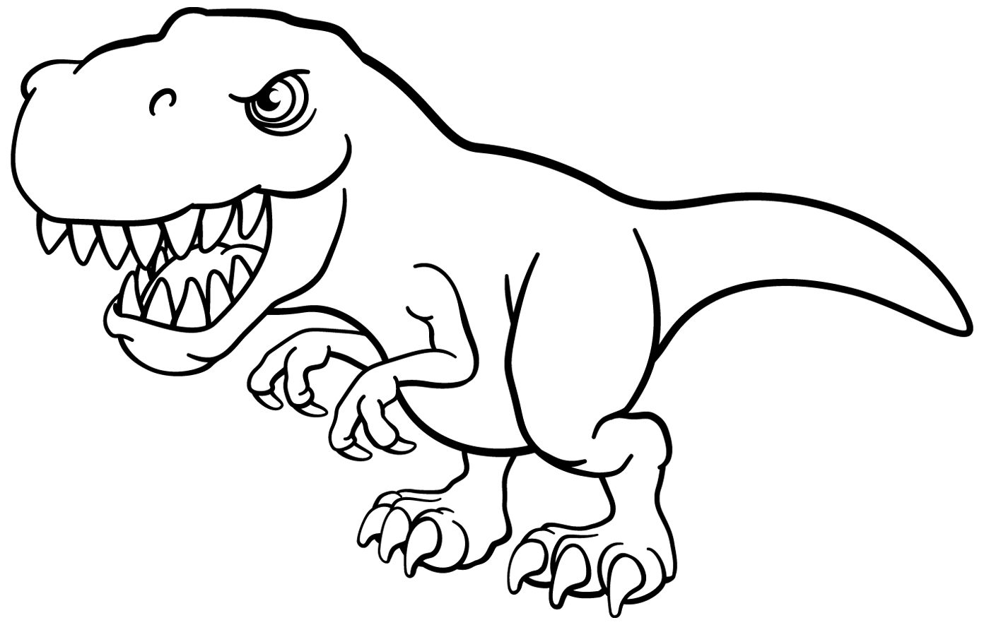 Dessin De Dinosaure à Colorier Coloriage - Coloriages dinosaure : Dinosaure 20 - 10 Doigts