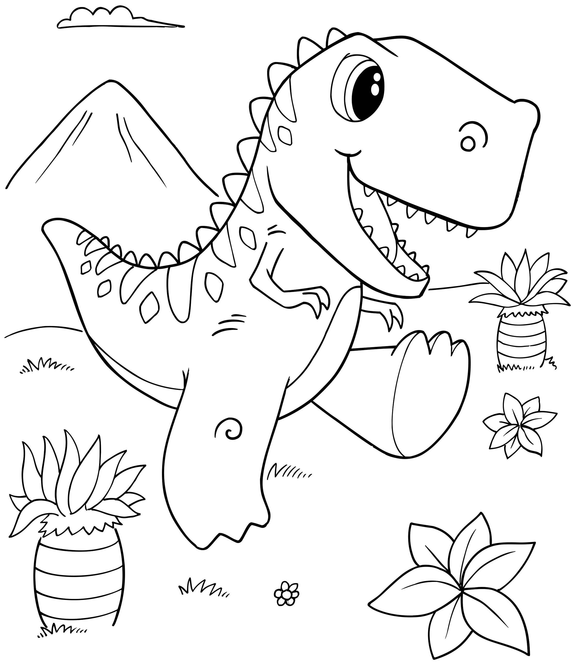Coloriage Dinosaure à Imprimer Gratuit Coloriage - Coloriages dinosaure : Dinosaure 48 - 10 Doigts