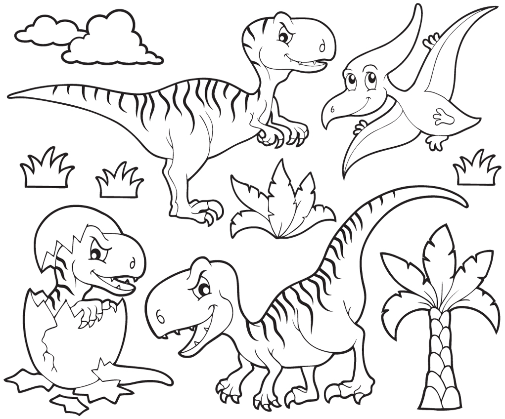 Empreinte De Dinosaure A Imprimer Coloriage - Coloriages dinosaure : Dinosaure 56 - 10 Doigts