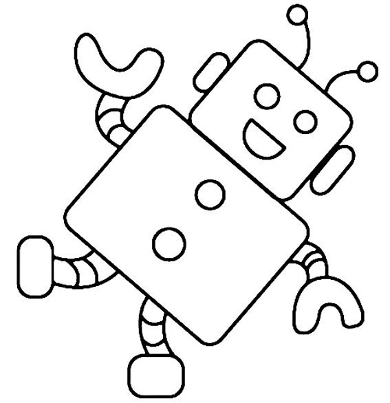Coloriage - Coloriages divers : Robot 02 - 10 Doigts