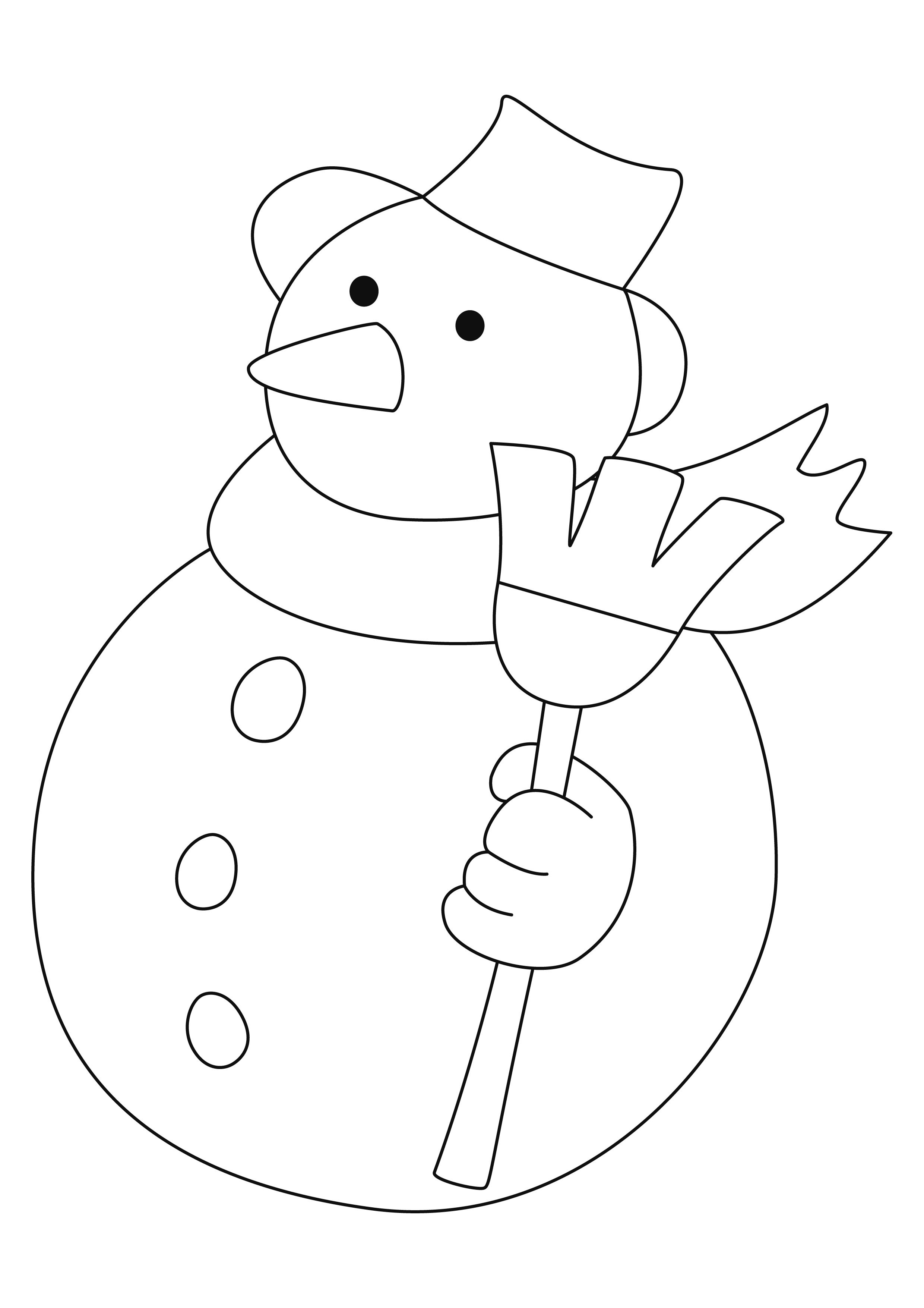 Image Bonhomme De Neige à Imprimer Coloriage - Coloriages fêtes : Bonhomme de neige 34 - 10 Doigts
