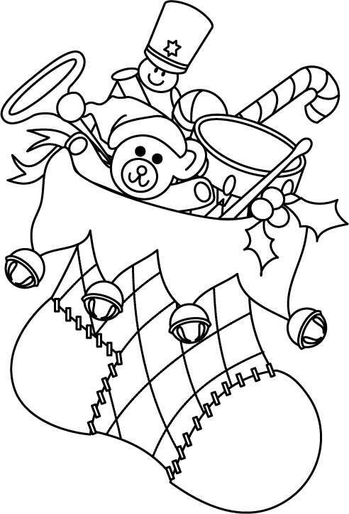 Coloriage - Coloriages fêtes : Bottes de Noël 03 - 10 Doigts