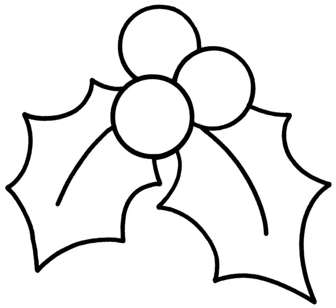 Coloriage - Coloriages fêtes : Houx 07 - 10 Doigts