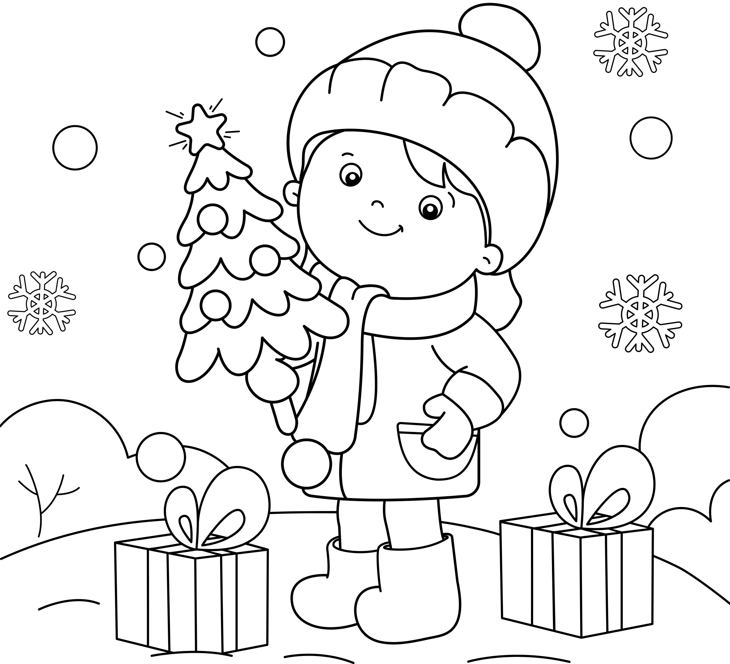 Dessin De Noël à Imprimer Format A4 Coloriage - Coloriages fêtes : Noel8 - 10 Doigts