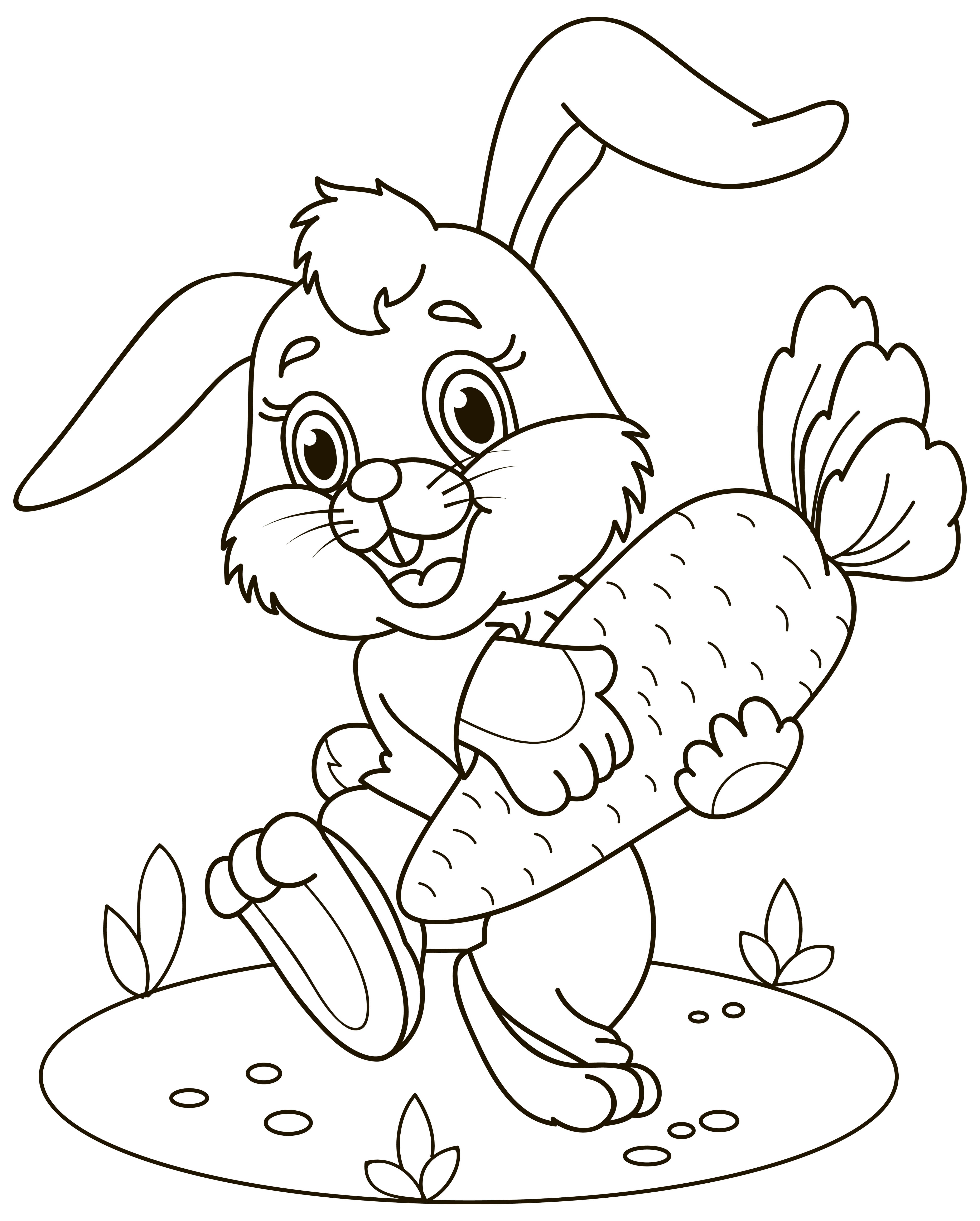 Dessin De Paques à Imprimer Format A4 Coloriage - Coloriages fêtes : Lapin 48 - 10 Doigts