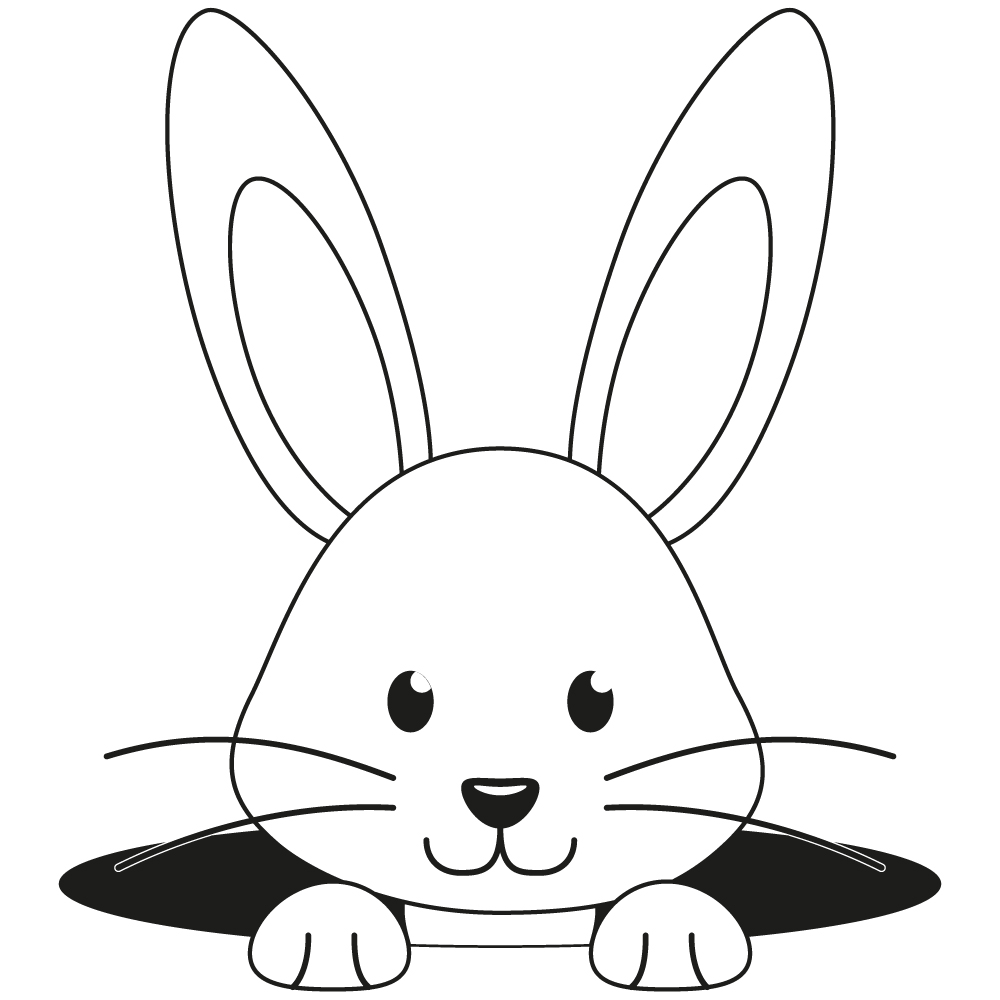 Dessin Facile Lapin De Paques Coloriage - Coloriages fêtes : Lapin 52 - 10 Doigts