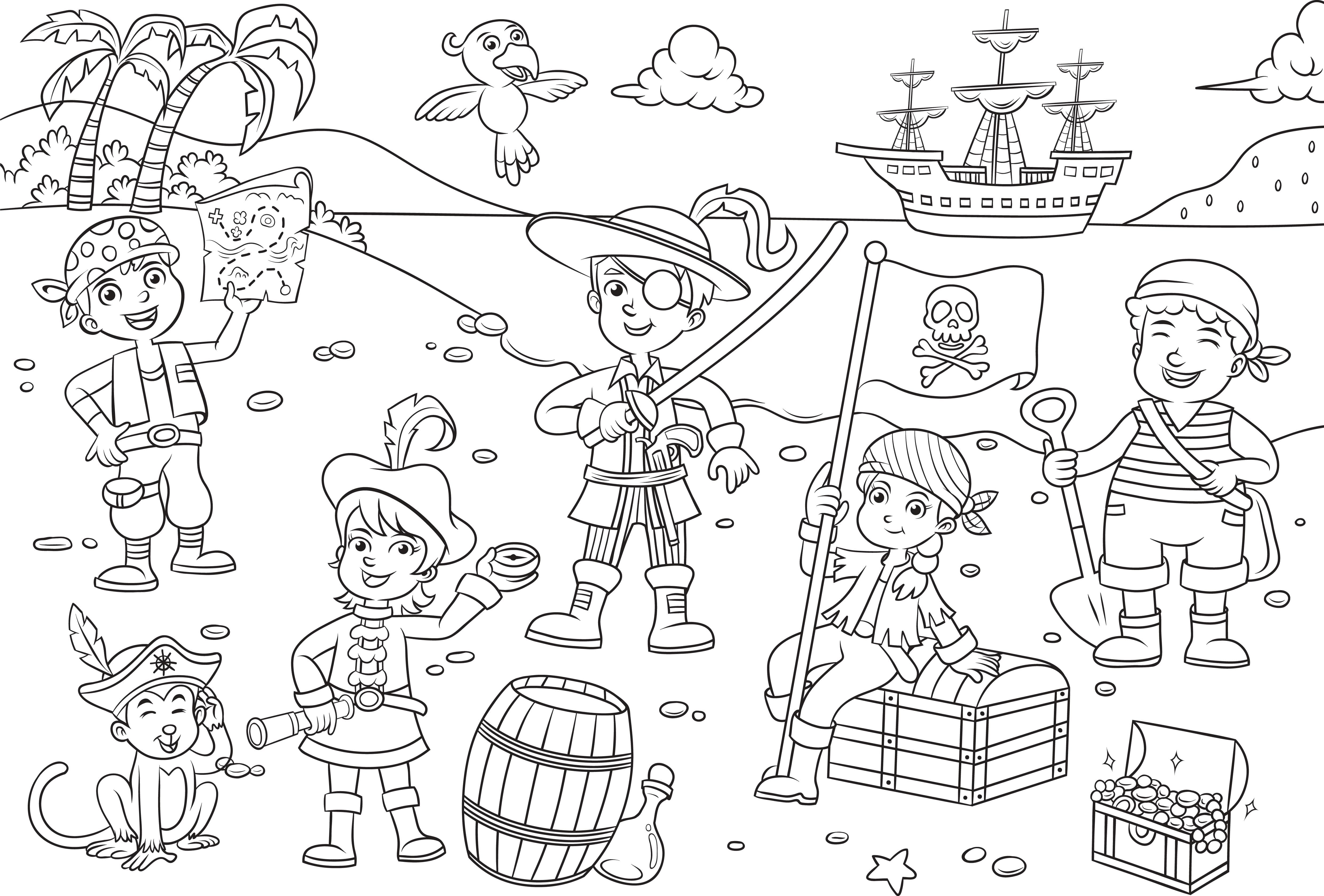 Coloriage Pirates à Imprimer Gratuit Coloriage - Coloriages fantastique : Pirate3 - 10 Doigts
