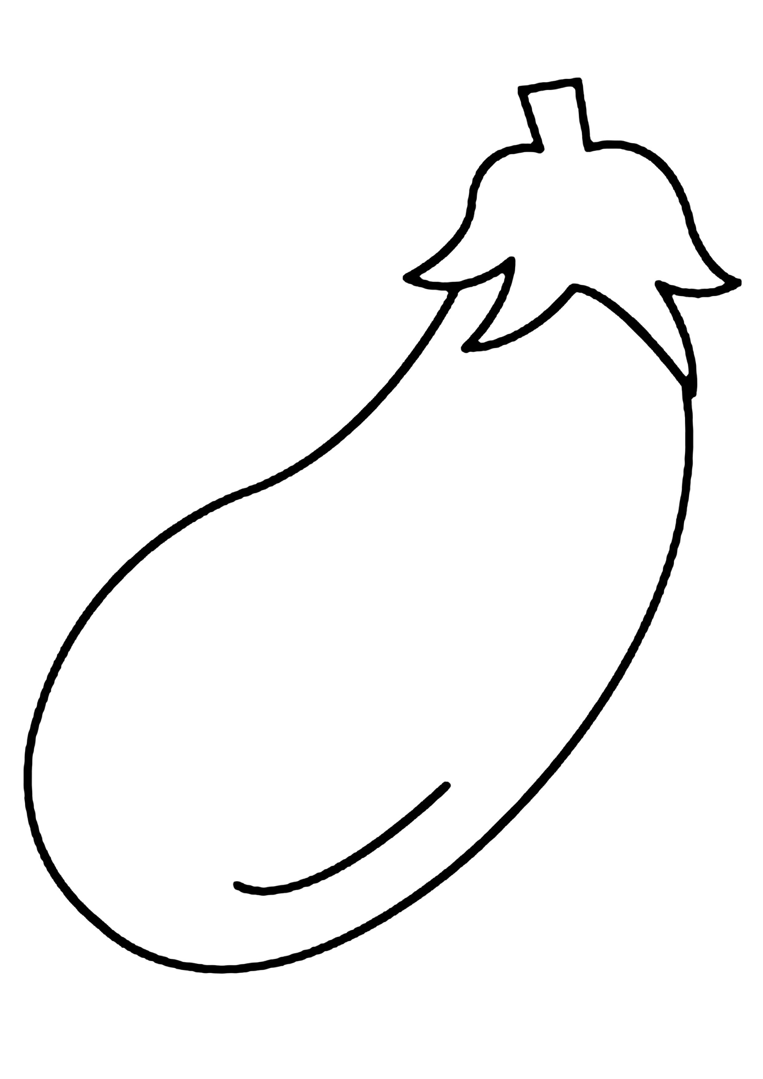 Coloriage Fruits Et Légumes Maternelle Coloriage - Coloriages fleurs, fruits et légumes : Aubergine 01 - 10 Doigts