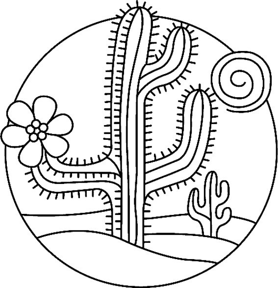 Coloriage  imprimer : - Coloriages fleurs, fruits et lgumes : Cactus 02 -  10doigts