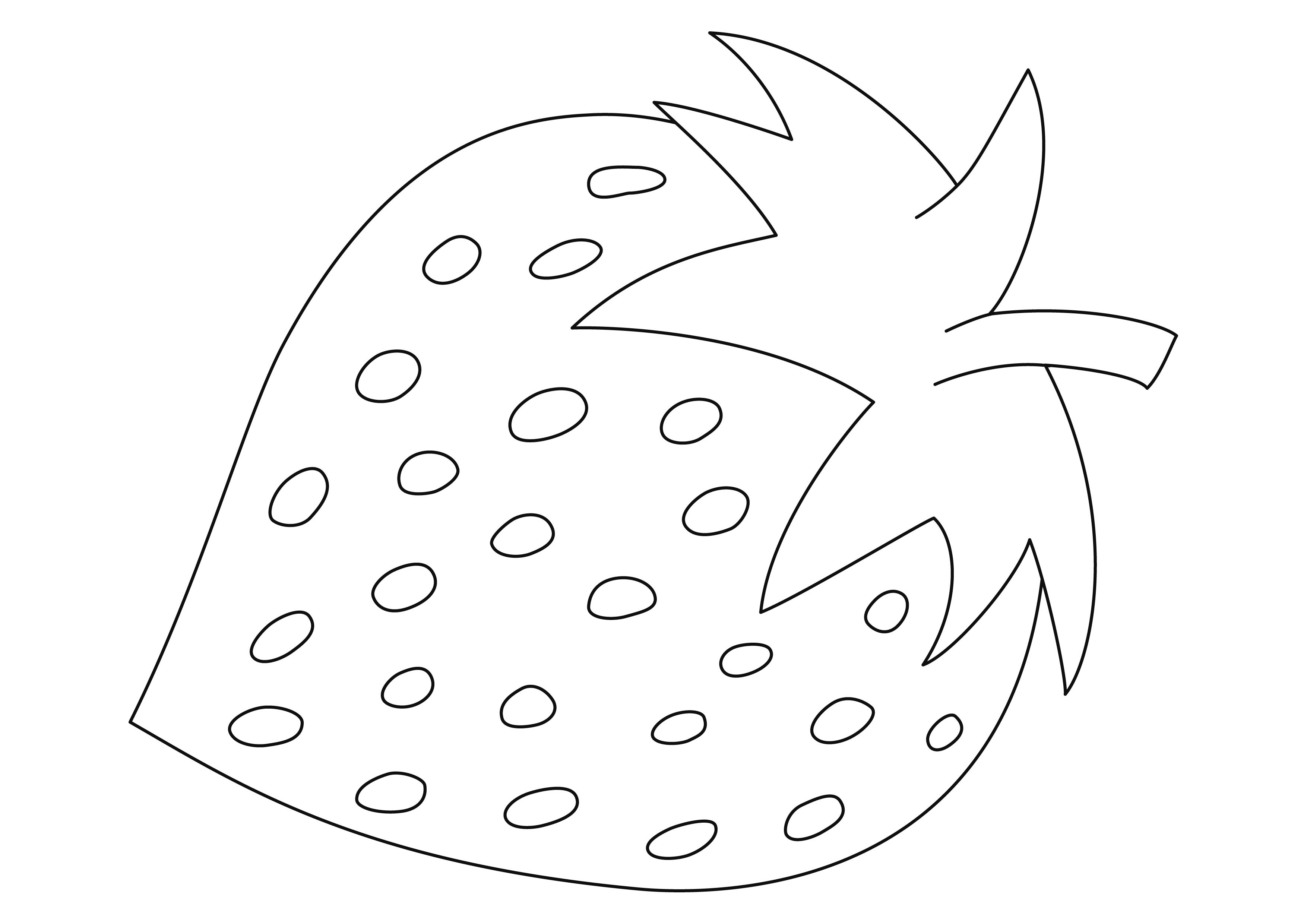 Fruits Et Légumes Rigolos à Imprimer Coloriage - Coloriages fleurs, fruits et légumes : Fraise 02 - 10 Doigts