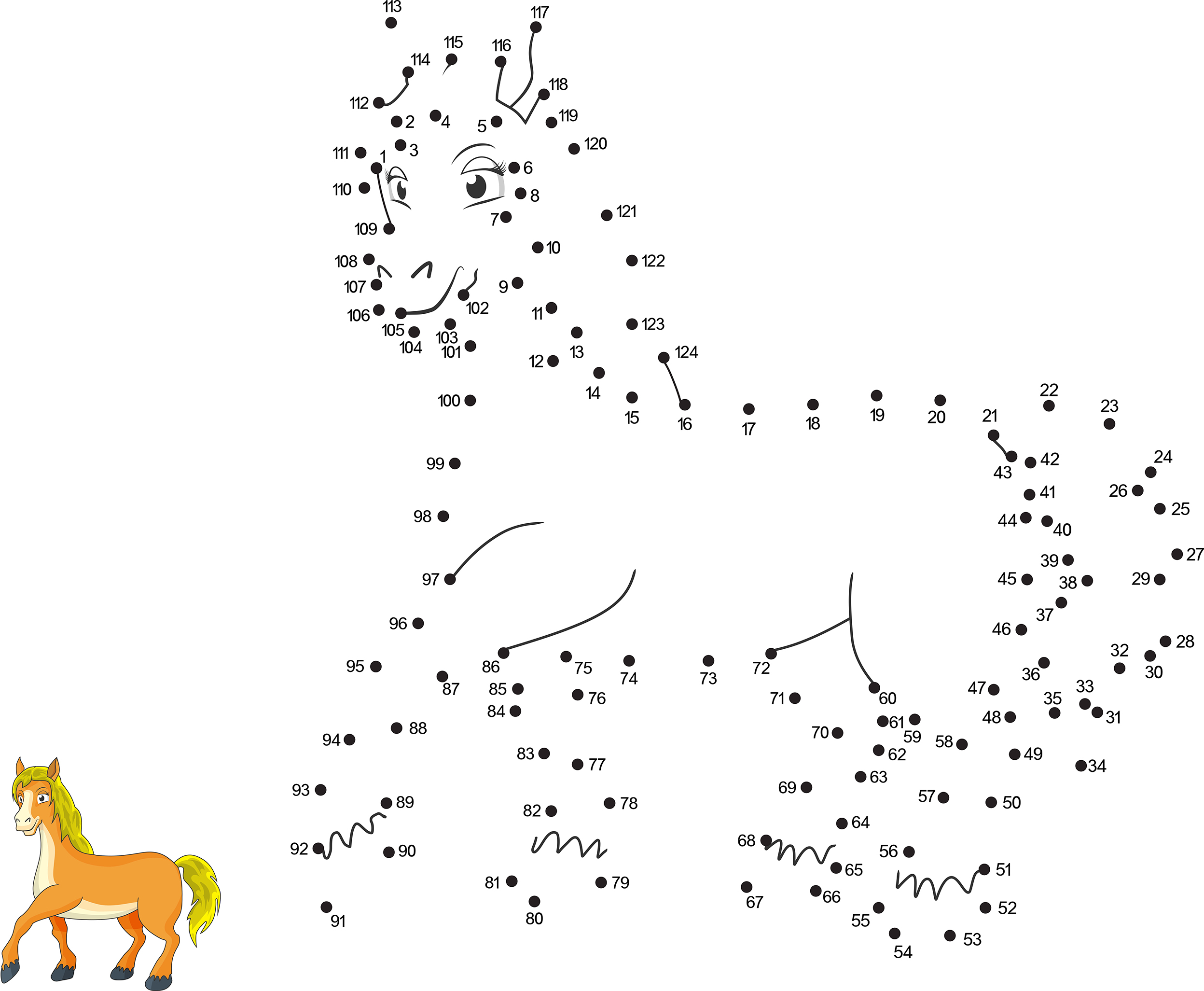 Point à Relier à Imprimer De 1 à 100 Coloriage - Coloriages jeu : Relier-les-points8 - 10 Doigts