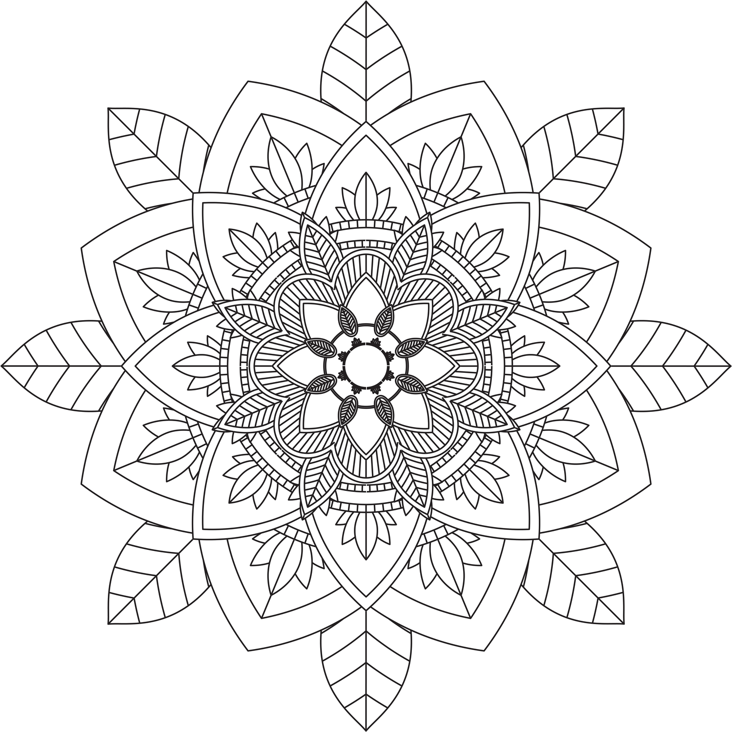 Coloriage - Coloriages mandala : Mandala4 - 10 Doigts
