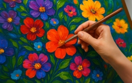 Peinture acrylique satinée, brillante - Peinture acrylique - 10doigts.fr