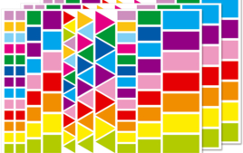 Gommettes carrées - Gommettes Formes Géométriques - 10doigts.fr