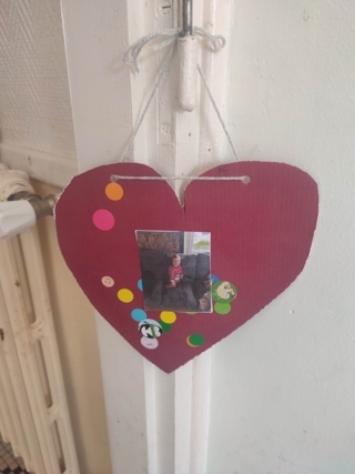 Coeur en photo pour mamie. - 10doigts.fr