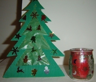 sapin et photophore - Pâques, Noël - 10doigts.fr