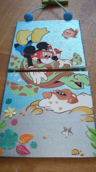 le grand bleu de mickey - Peinture - 10doigts.fr