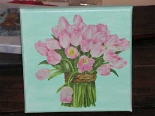 toile avec tulipe - Divers - 10doigts.fr