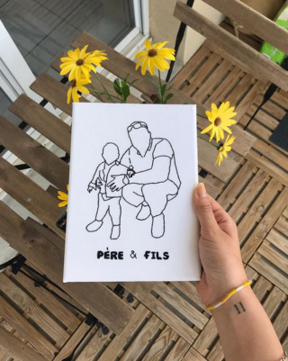 Broderie sur toile fête des pères - 10doigts.fr