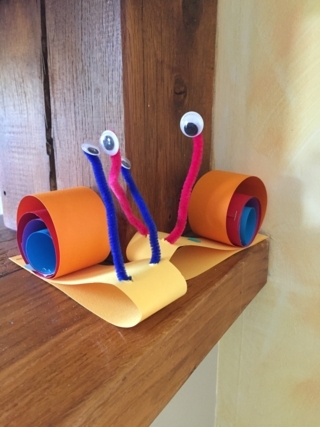 Les escargots de Anaëlle et faustine - Vernis collage papiers, serviettes - 10doigts.fr