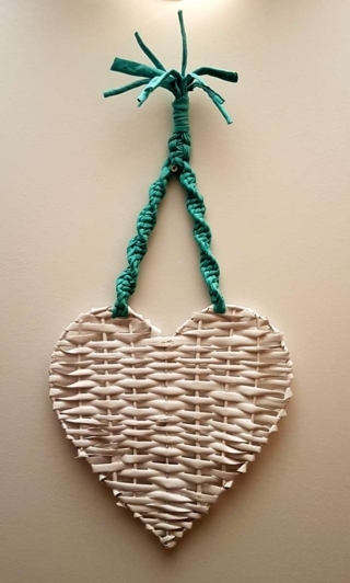 Décoration murale : cœur blanc en osier - Divers - 10doigts.fr