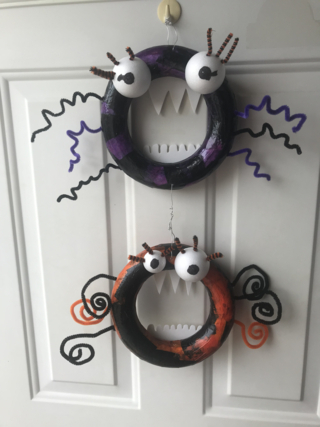 Couronne Halloween - Vernis collage papiers, serviettes - 10doigts.fr