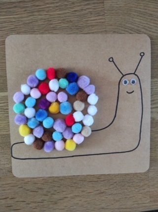 Escargot pompons 🐌 - 10doigts.fr