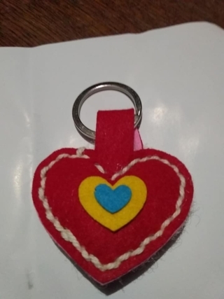 Porte clé coeur - Feutrine, feutrage - 10doigts.fr