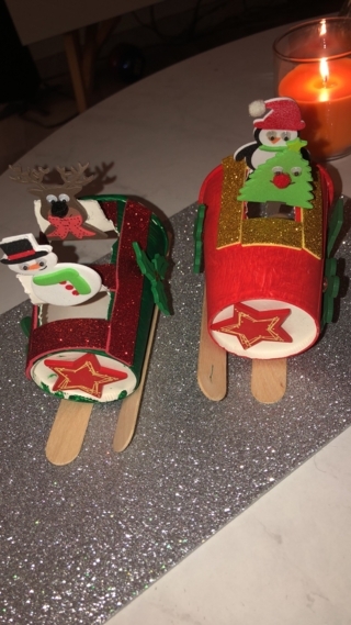 Les traîneaux de noël - Créations d'enfant - 10doigts.fr