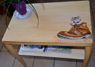 Peinture d'une console bois - Déco du bois - 10doigts.fr