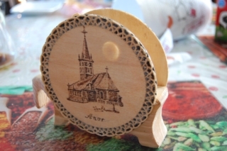 Porte lampe avec l'église Saint Nicolas d'Anor (Nord) - Divers - 10doigts.fr