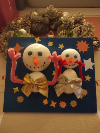 Tableau bonhomme de neige - 10doigts.fr