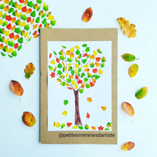 Arbre d'automne en gommettes - 10doigts.fr