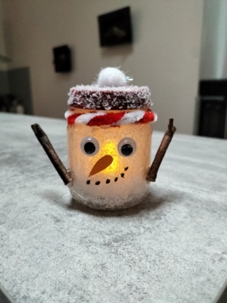 Photophore bonhomme de neige - 10doigts.fr