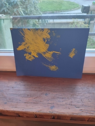 Feu d'artifice en peinture (peint avec une fourchette). - 10doigts.fr